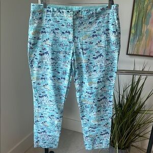 Talbots Blue Patterned Pants NWOT